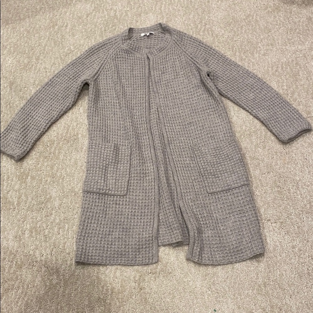 Madewell long waffle knit cardigan size S.
